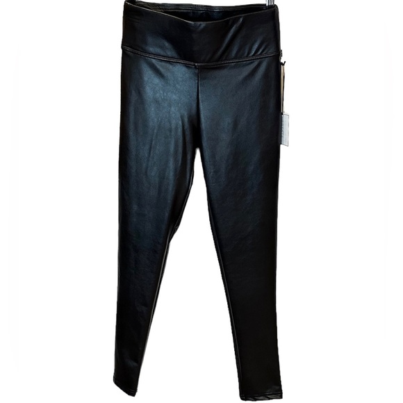 1 State Vegan Faux-Leather Classic Black High Waist Leggings Size Small - Picture 5 of 7